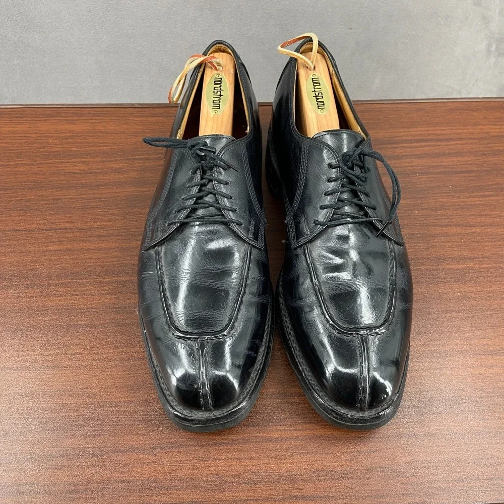 Allen Edmonds Dellwood 1304 Mens 10 R Dress Shoes Black Leather Split Toe Oxford